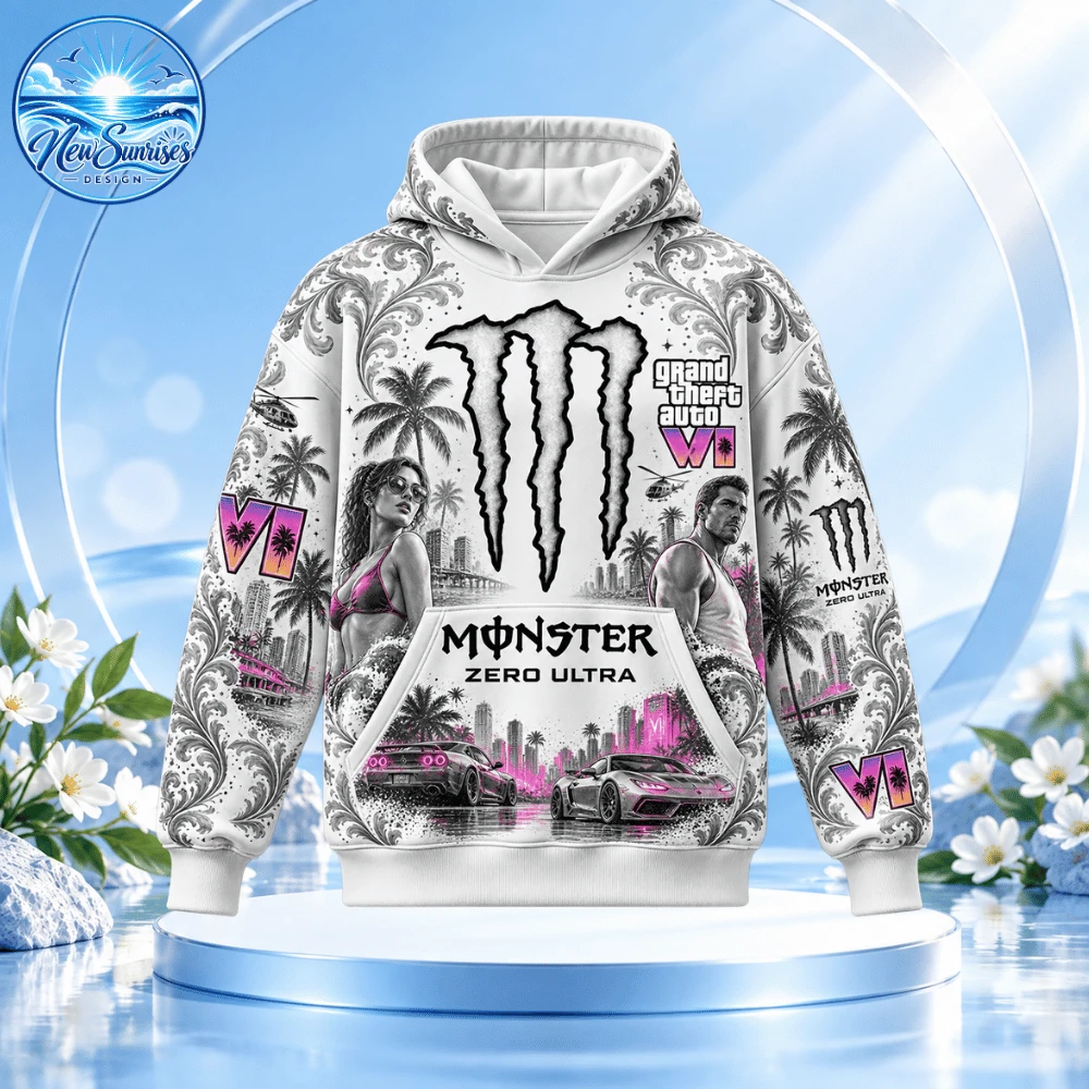Monster Energy Zero Ultra x GTA 6 Vice City Hoodie Limited Edition