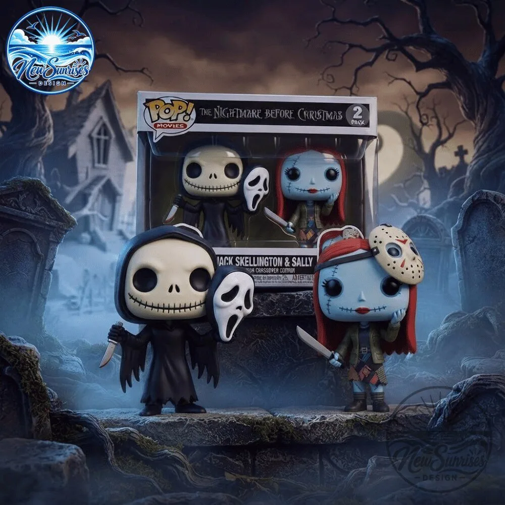 Funko Pop! Disney: The Nightmare Before Christmas x Friday the 13th x Scream Jack Skellington & Sally Figure