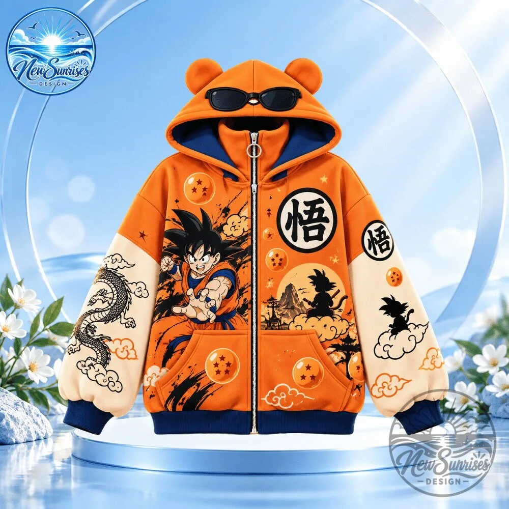Dragon Ball Z Goku Orange Cosplay Zip-Up Hoodie 11
